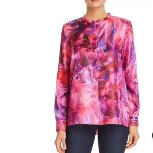 T Tahari Vibrant Pink and Purple Blouse
